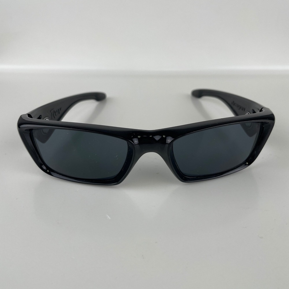 VTG Dragon Alliance Rev Sunglasses Black Wrap Sport Rectangle Silver Y2K 00s USA
